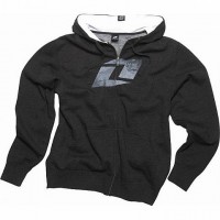 MOLETON GRITTY ZIP HOODIE HEATHER BLACK 